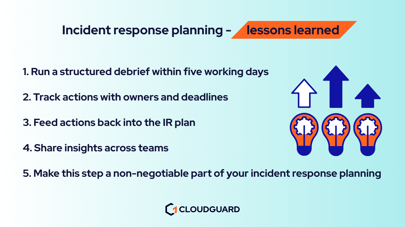 incident response planning - lessons learned